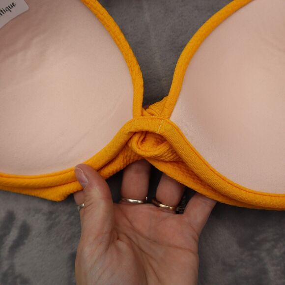 Shade and Shore Swim Wear Bra Womens 36 C Yellow Underwire Halter Bikini Top - Picture 9 of 16